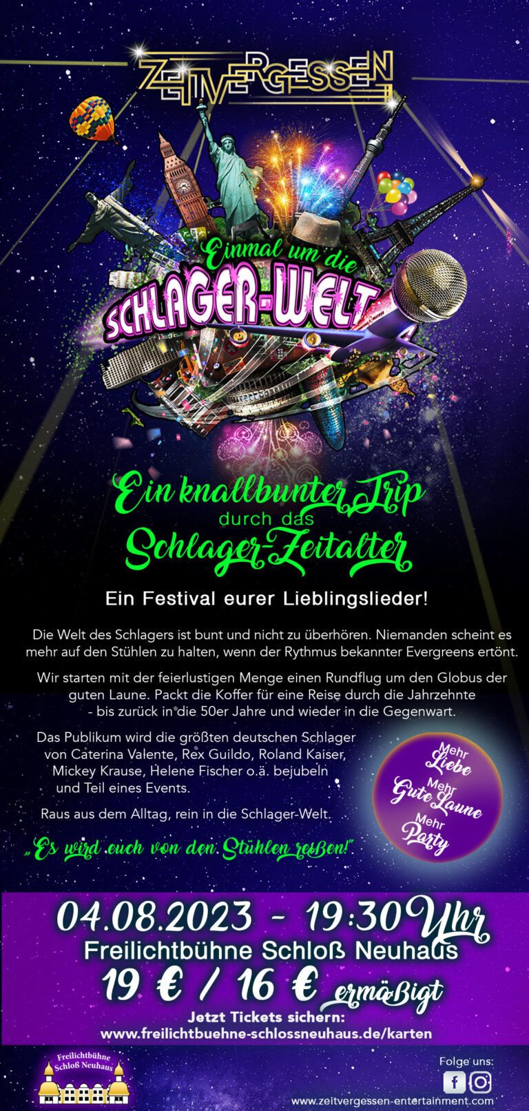 Plakat Einmal um die Schlagerwelt