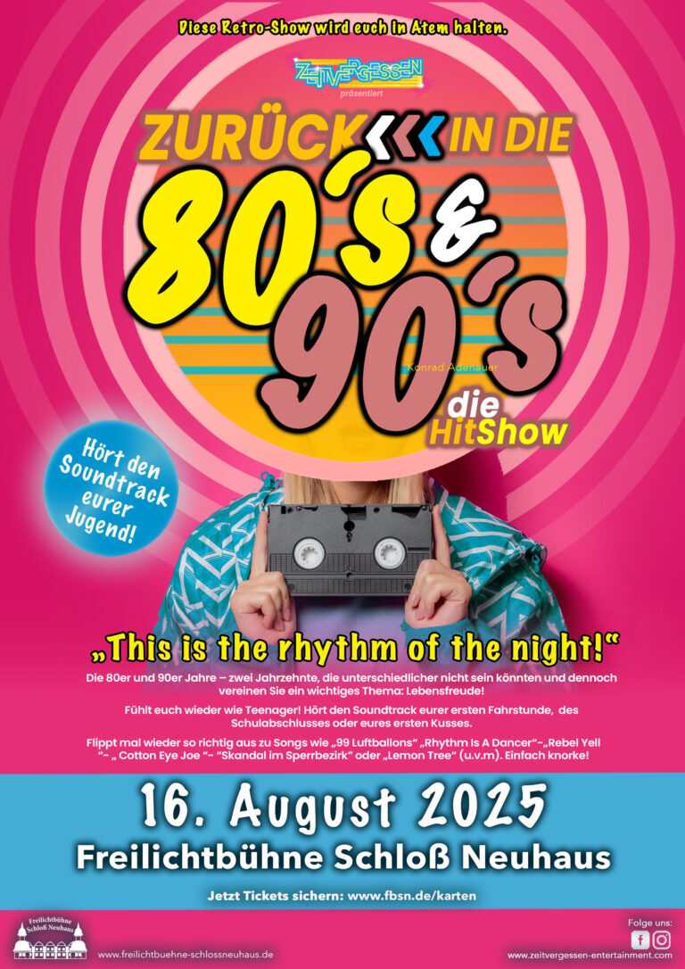 Plakat Zurück in die 80s & 90s – Die Hitshow